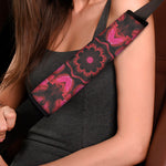 Pink Rose Kaleidoscope Print Car Seat Belt Covers