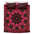 Pink Rose Kaleidoscope Print Duvet Cover Bedding Set