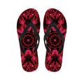 Pink Rose Kaleidoscope Print Flip Flops