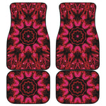 Pink Rose Kaleidoscope Print Front and Back Car Floor Mats