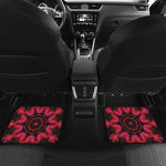 Pink Rose Kaleidoscope Print Front and Back Car Floor Mats