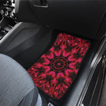 Pink Rose Kaleidoscope Print Front and Back Car Floor Mats