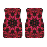 Pink Rose Kaleidoscope Print Front Car Floor Mats