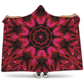 Pink Rose Kaleidoscope Print Hooded Blanket