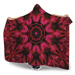 Pink Rose Kaleidoscope Print Hooded Blanket