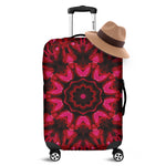 Pink Rose Kaleidoscope Print Luggage Cover