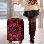 Pink Rose Kaleidoscope Print Luggage Cover