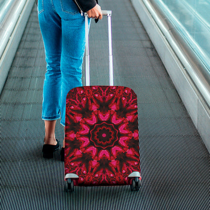 Pink Rose Kaleidoscope Print Luggage Cover
