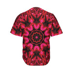 Pink Rose Kaleidoscope Print Men's Baseball Jersey