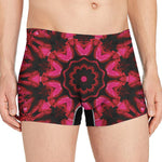 Pink Rose Kaleidoscope Print Men's Boxer Briefs