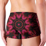 Pink Rose Kaleidoscope Print Men's Boxer Briefs