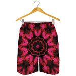 Pink Rose Kaleidoscope Print Men's Shorts