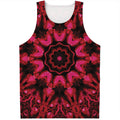 Pink Rose Kaleidoscope Print Men's Tank Top