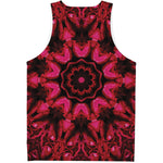 Pink Rose Kaleidoscope Print Men's Tank Top