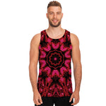 Pink Rose Kaleidoscope Print Men's Tank Top