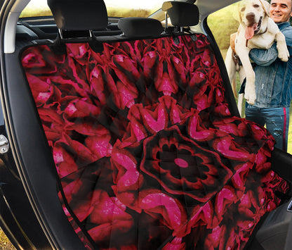 Pink Rose Kaleidoscope Print Pet Car Back Seat Cover