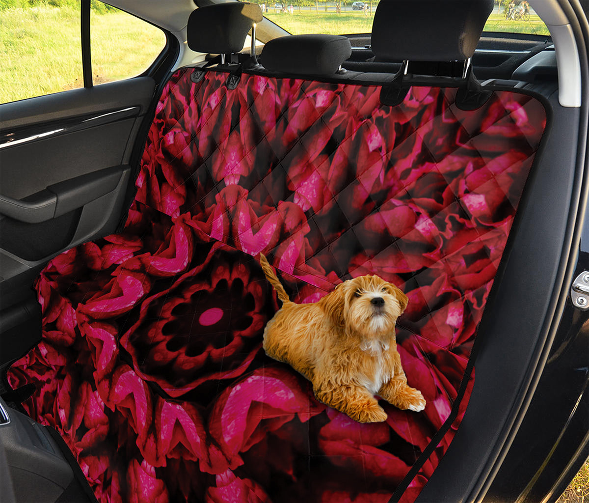 Pink Rose Kaleidoscope Print Pet Car Back Seat Cover