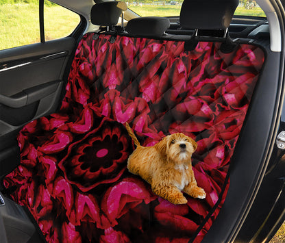 Pink Rose Kaleidoscope Print Pet Car Back Seat Cover