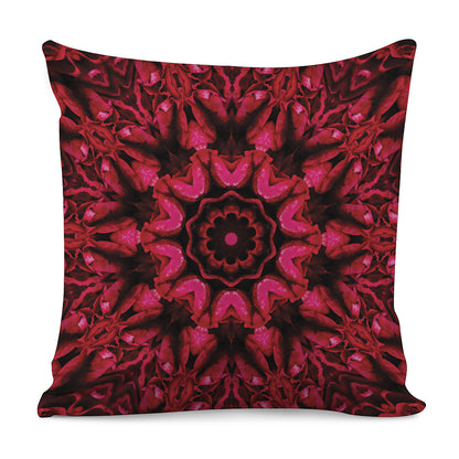 Pink Rose Kaleidoscope Print Pillow Cover