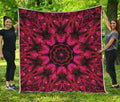 Pink Rose Kaleidoscope Print Quilt