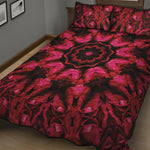 Pink Rose Kaleidoscope Print Quilt Bed Set