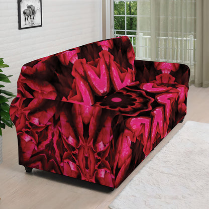 Pink Rose Kaleidoscope Print Sofa Cover