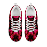 Pink Rose Kaleidoscope Print White Sneakers