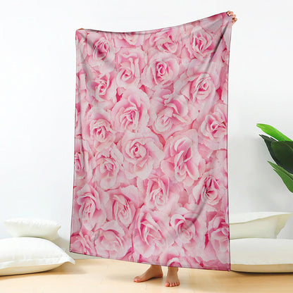 Pink Rose Print Blanket