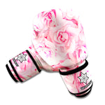 Pink Rose Print Boxing Gloves