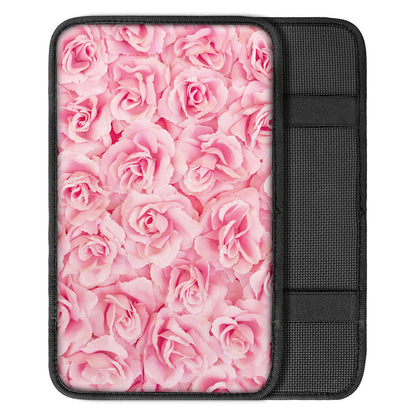Pink Rose Print Car Center Console Cover