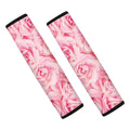 Pink Rose Print Car Seat Belt Covers