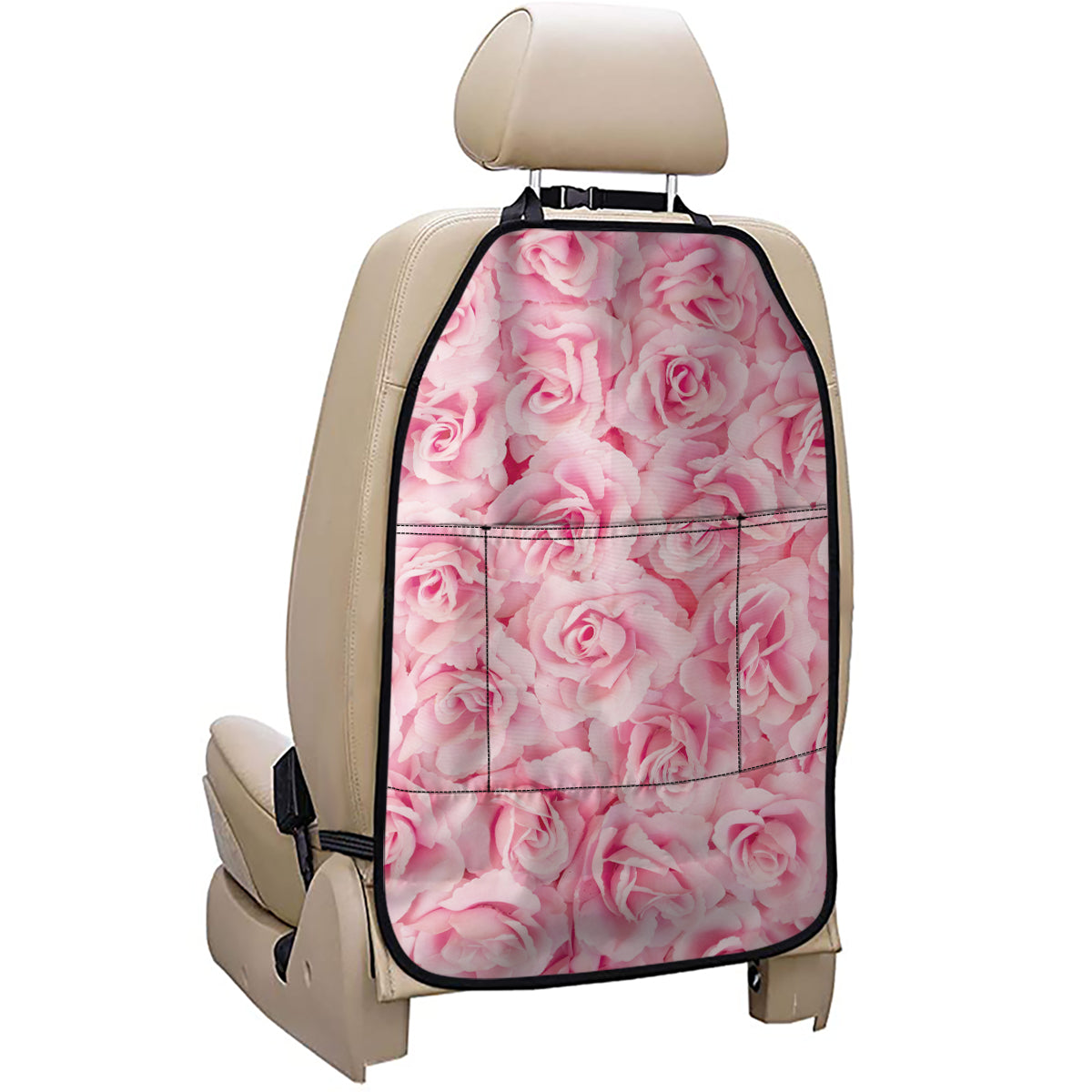 Pink Rose Print Car Seat Organizers