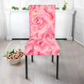 Pink Rose Print Dining Chair Slipcover
