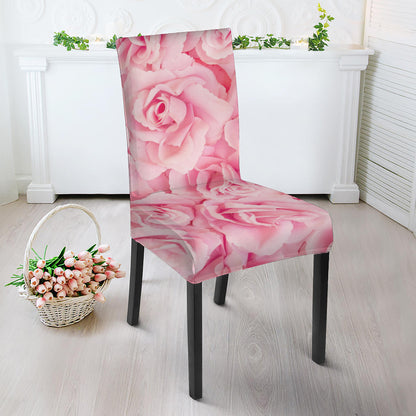 Pink Rose Print Dining Chair Slipcover
