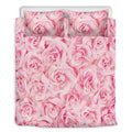 Pink Rose Print Duvet Cover Bedding Set
