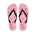 Pink Rose Print Flip Flops