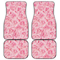 Pink Rose Print Front and Back Car Floor Mats