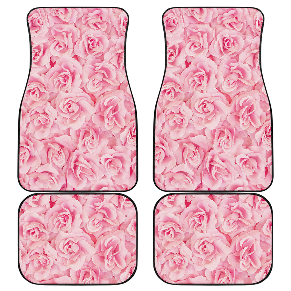 Pink Rose Print Front and Back Car Floor Mats