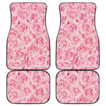 Pink Rose Print Front and Back Car Floor Mats