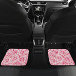 Pink Rose Print Front and Back Car Floor Mats