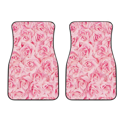 Pink Rose Print Front Car Floor Mats