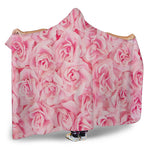 Pink Rose Print Hooded Blanket