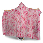 Pink Rose Print Hooded Blanket