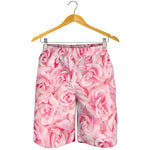 Pink Rose Print Men's Shorts