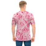Pink Rose Print Men's T-Shirt