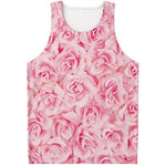 Pink Rose Print Men's Tank Top