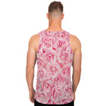 Pink Rose Print Men's Tank Top
