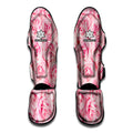 Pink Rose Print Muay Thai Shin Guards