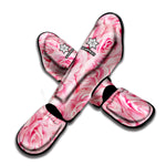 Pink Rose Print Muay Thai Shin Guard