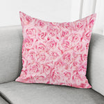 Pink Rose Print Pillow Cover